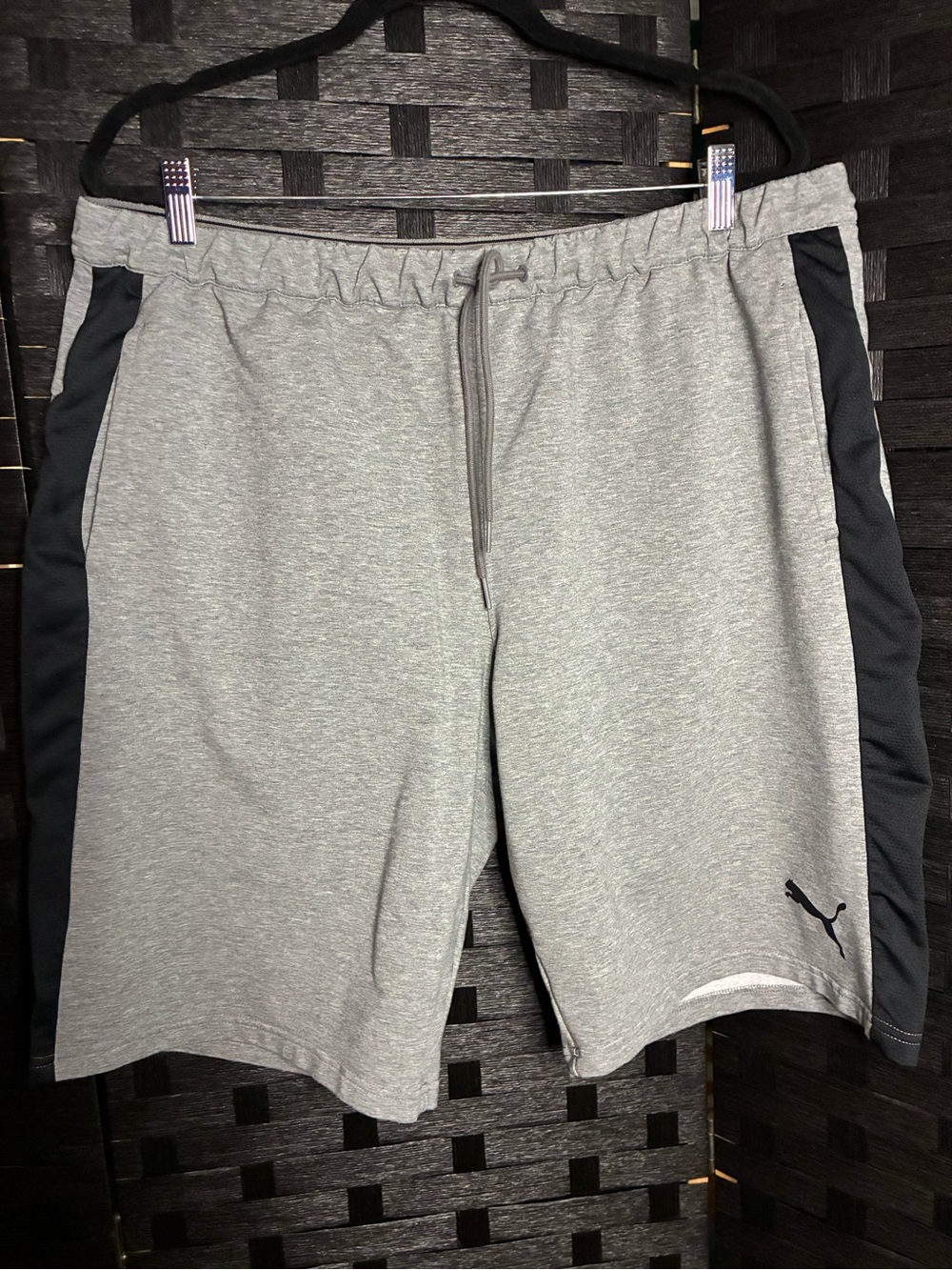 Puma Men’s Gray Athletic Shorts with Black Side Panels